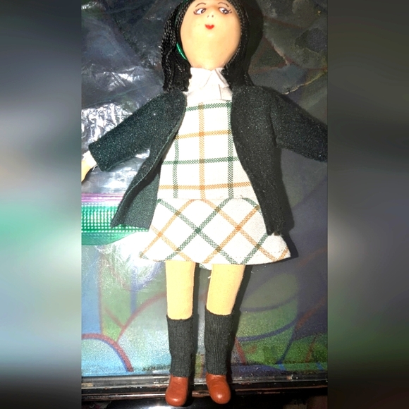 Vintage cloth school girl doll - Picture 1 of 2